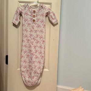 Caden Lane Pink Ribbon Newborn Gown